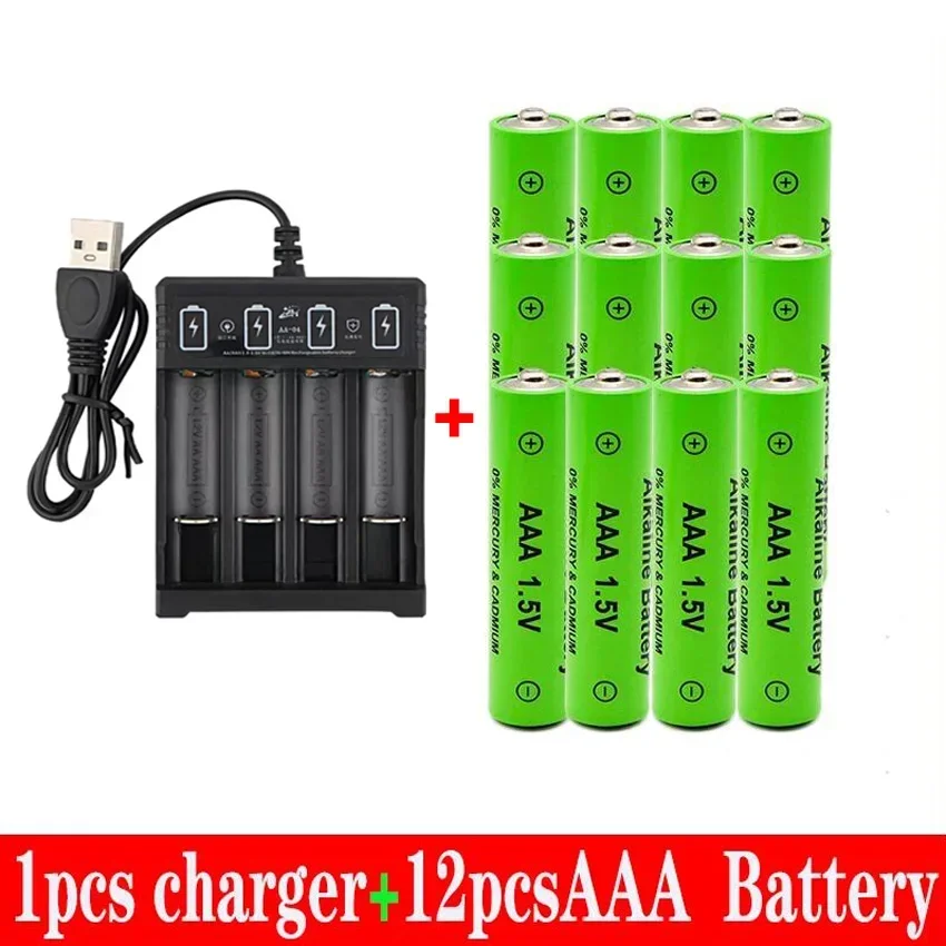 100% New AAA Battery 3000 MAh Rechargeable Battery AAA 1.5 V 3000 MAh Rechargeable New Alcalinas Drummey + Charger