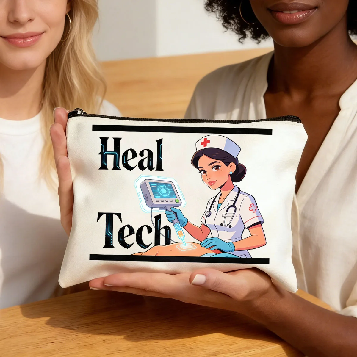 

1PC doctor care theme trend pattern canvas hand storage bag multifunctional canvas bag canvas pen bag