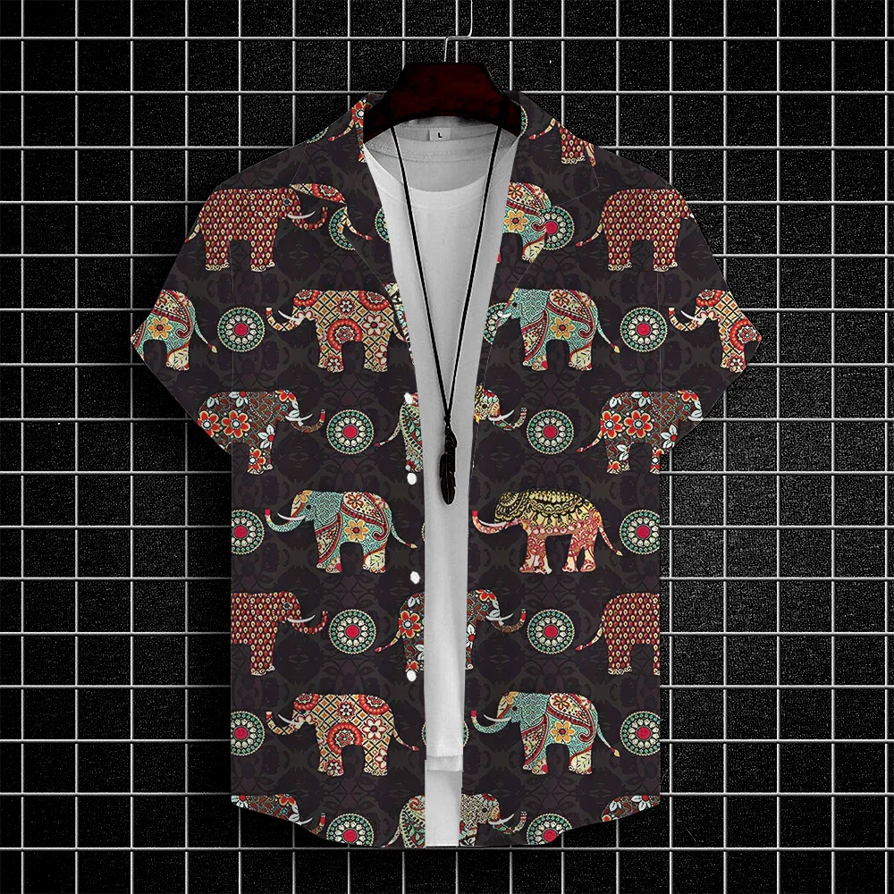 

Men's Shirts Thai Elephant Casual 3d Print Hawaiian Shirt Man Summer Fashion Shirt For Man Daily Short Sleeves Men Clothing Tops