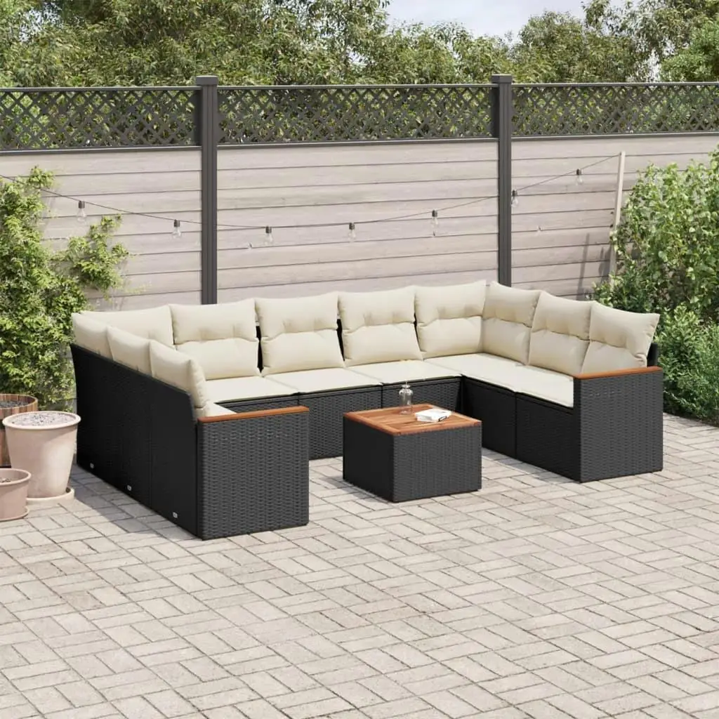 

Large Modular Black PE Rattan Garden Sofa Set Outdoor Furniture Comfortable Seating for Patio Deck Backyard Relaxation