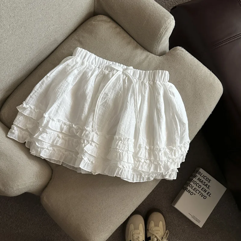 Skirt Women's Summer 2026 High Waist Casual Fungus Edge Fluffy A-word Skirt