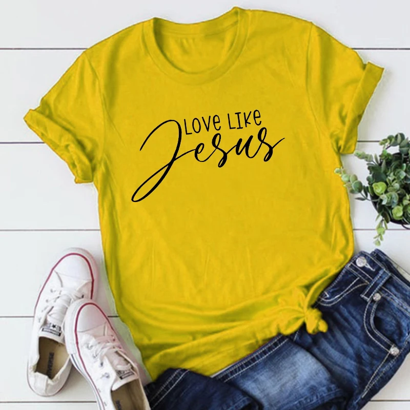 

Love Like Jesus Shirt Christian Aesthetic Clothes Jesus Shirts Faith Graphic Tee Vintage Inspirational Shirts Religion Shirt M