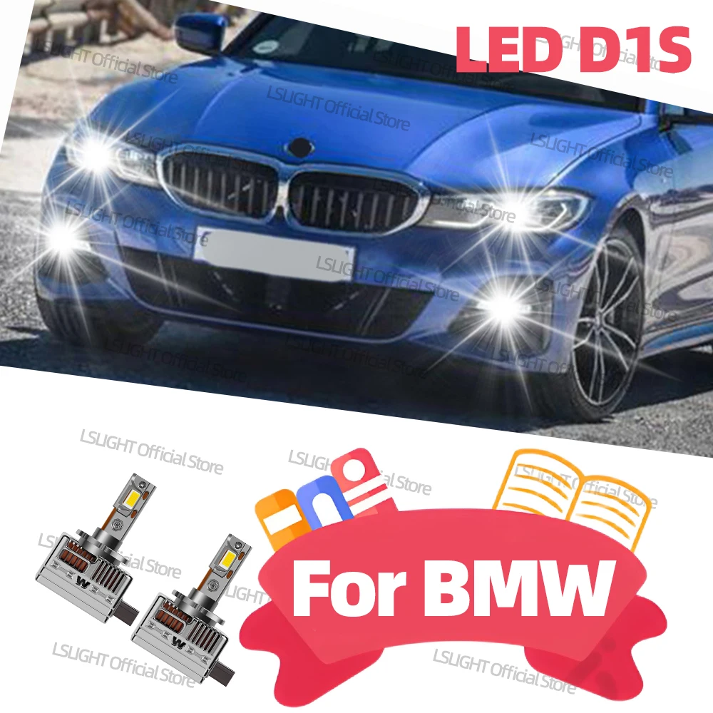 2Pcs LED Headlight Bulbs D1S For BMW E81 E87 E88 E82 F20 F21 F30 F80 F31 F34 E90 E91 E92 E93 F32 F33 F82 F83 E63 E64 E65 E66 E67