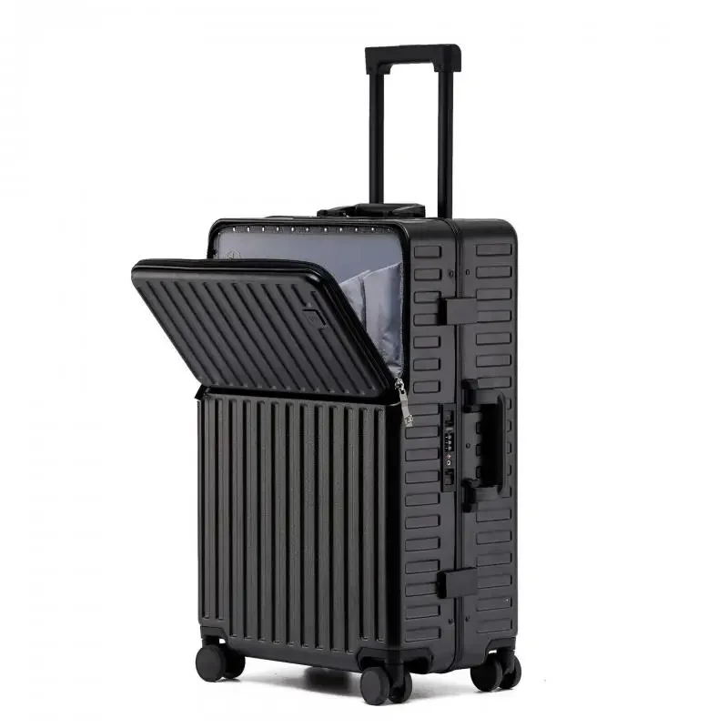 Travel Suitcase PC Luggage Front Opening Aluminum Frame Trolley Boarding Case 20