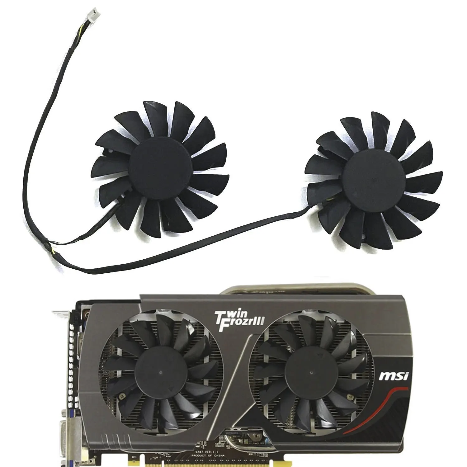 New GPU Fan PLD08010S12HH PLD08010B12HH 75MM 4PIN for MSI N660 660TI 650 650TI R6950 HD6950 Graphics Cooling Fan