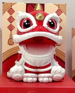 زخرفة التميمة النمط الصيني محظوظ الرقص الأسد نموذج تعمل بالطاقة الشمسية ديكور المنزل هدايا العيد جلب الثروة حسن الحظ #1