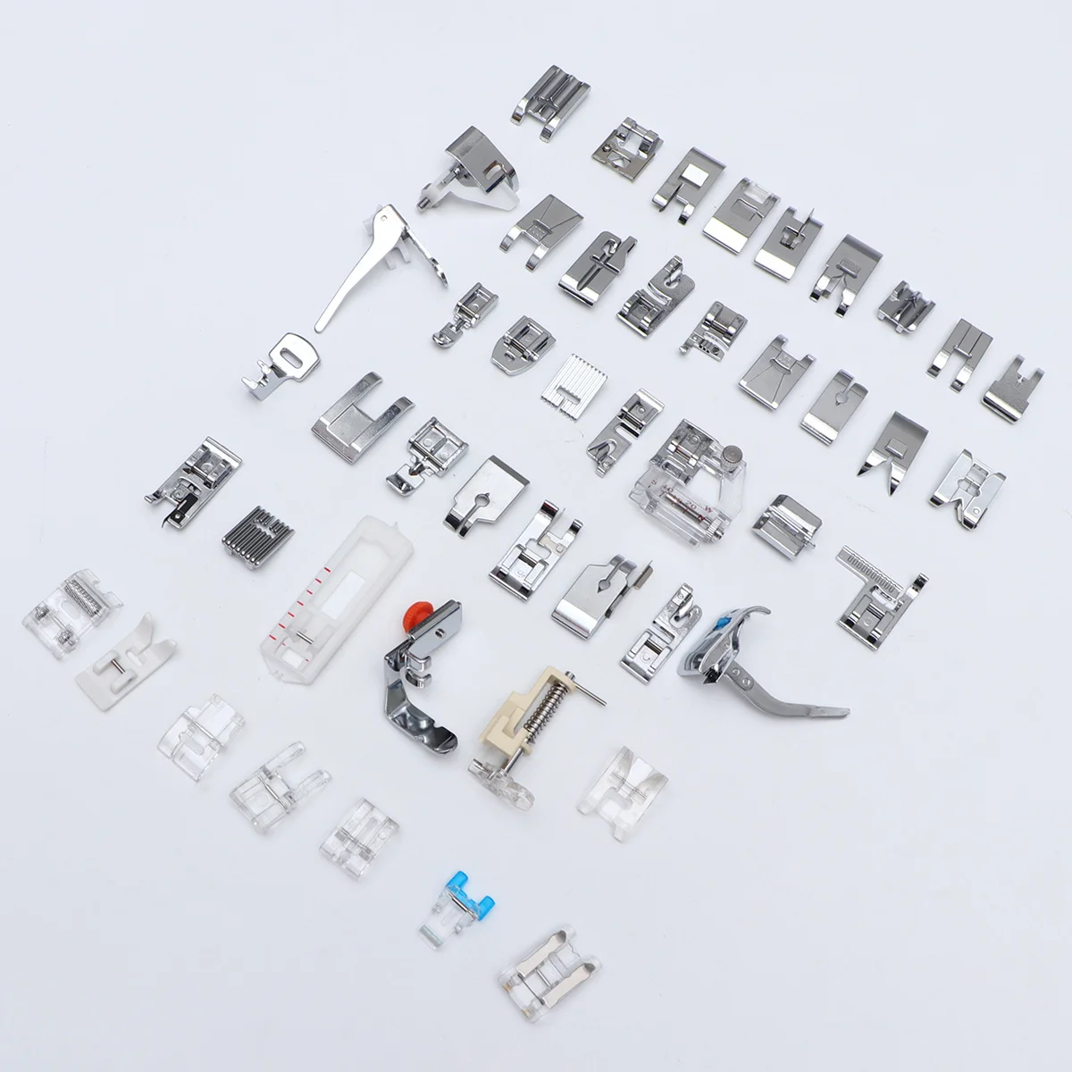

48 pcs Machine Presser Foot Set Alloy Metal Durable Easy Install Compatible Low Sewing Machines Lightweight Fabric Clothes