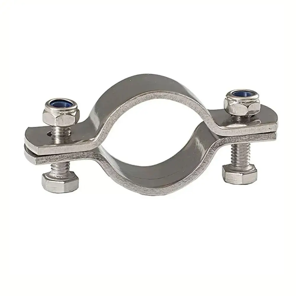 1Pcs M12-M108 Flat Pipe Support Clamp Thickened Flat Clamp M6 Screws Tube Support Clip Blue Case 304 Stainless Steel