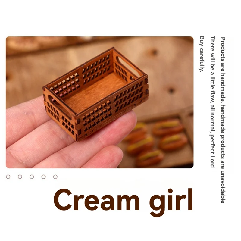 A88X Plaything Miniature Wooden Cake Shelf Storage Box/Basket With Cake Shelf Storage Box Plaything Scene Decor Accessories Whit