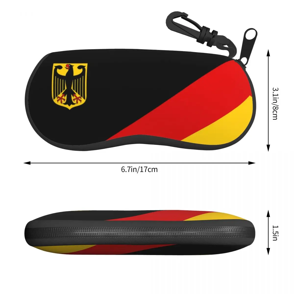 German Flag Shell Eyeglasses Case Men Women Cool Coat of Arms of Germany Glasses Case Sunglasses Box Pouch