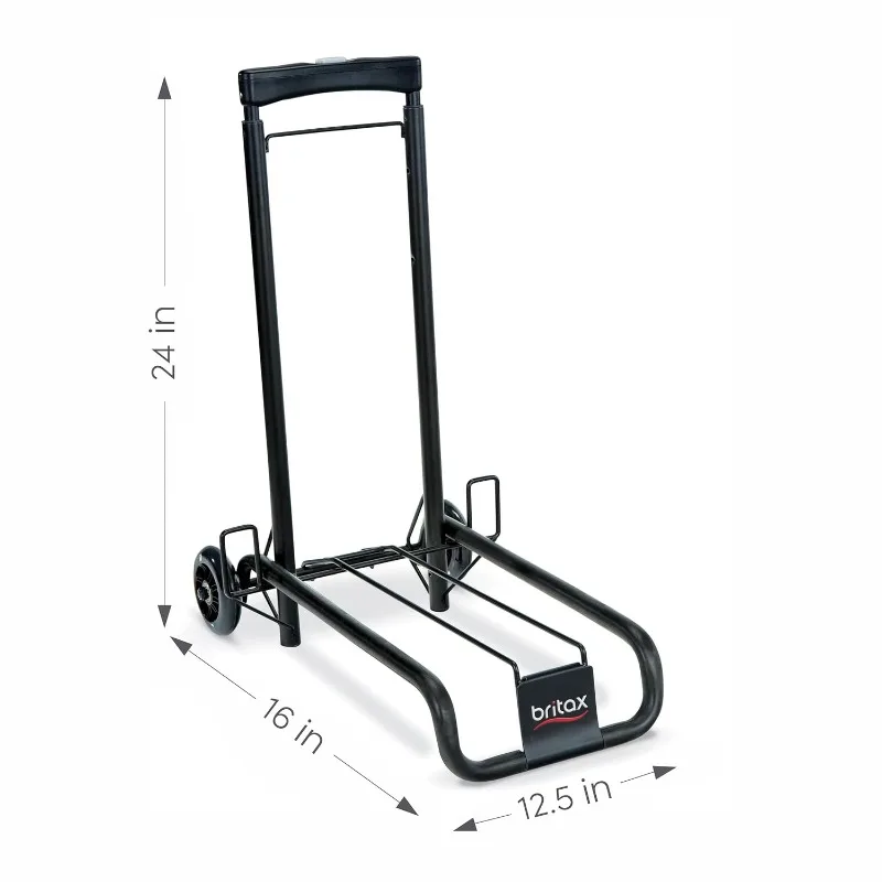 Car Seat Travel Cart with Adjustable Handle, Compact Fold Fits in Airplane Overhead