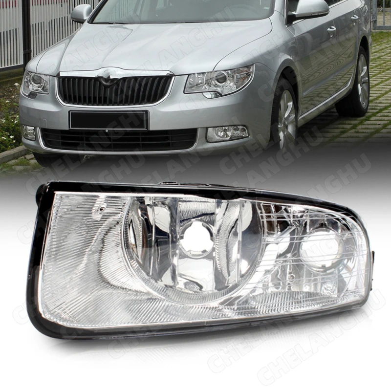 Left Side Car Light For Skoda Superb MK2 2008 2009 2010 2011 2012 2013 Car-styling Front Bumper Fog Lamp Light Without Bulbs