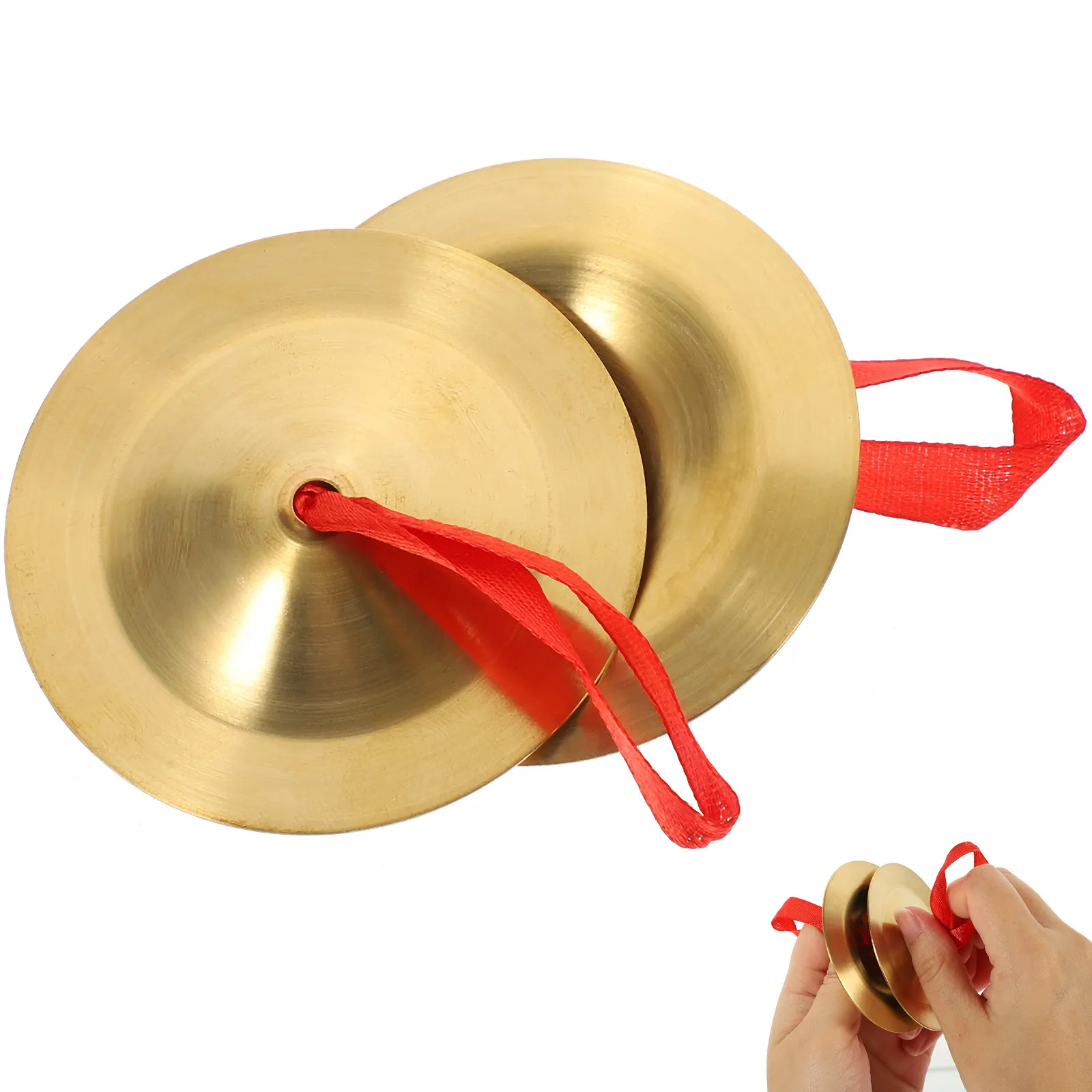 1Pair Finger Cymbals Small Copper Musical Instrument for Dance Party Belly Dancing Percussion Mini Cymbals for - view 5