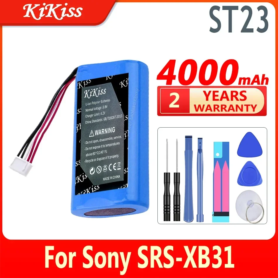 4000mAh KiKiss Battery ST-06 ST06 For Sony SRS-XB31 Digital Bateria