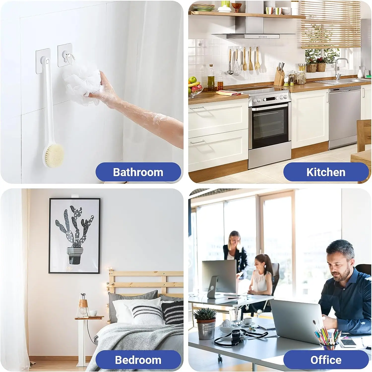 Gancho adhesivo fuerte para pared, colgador de tornillos sin costuras, resistente al agua, duradero, para cocina y baño