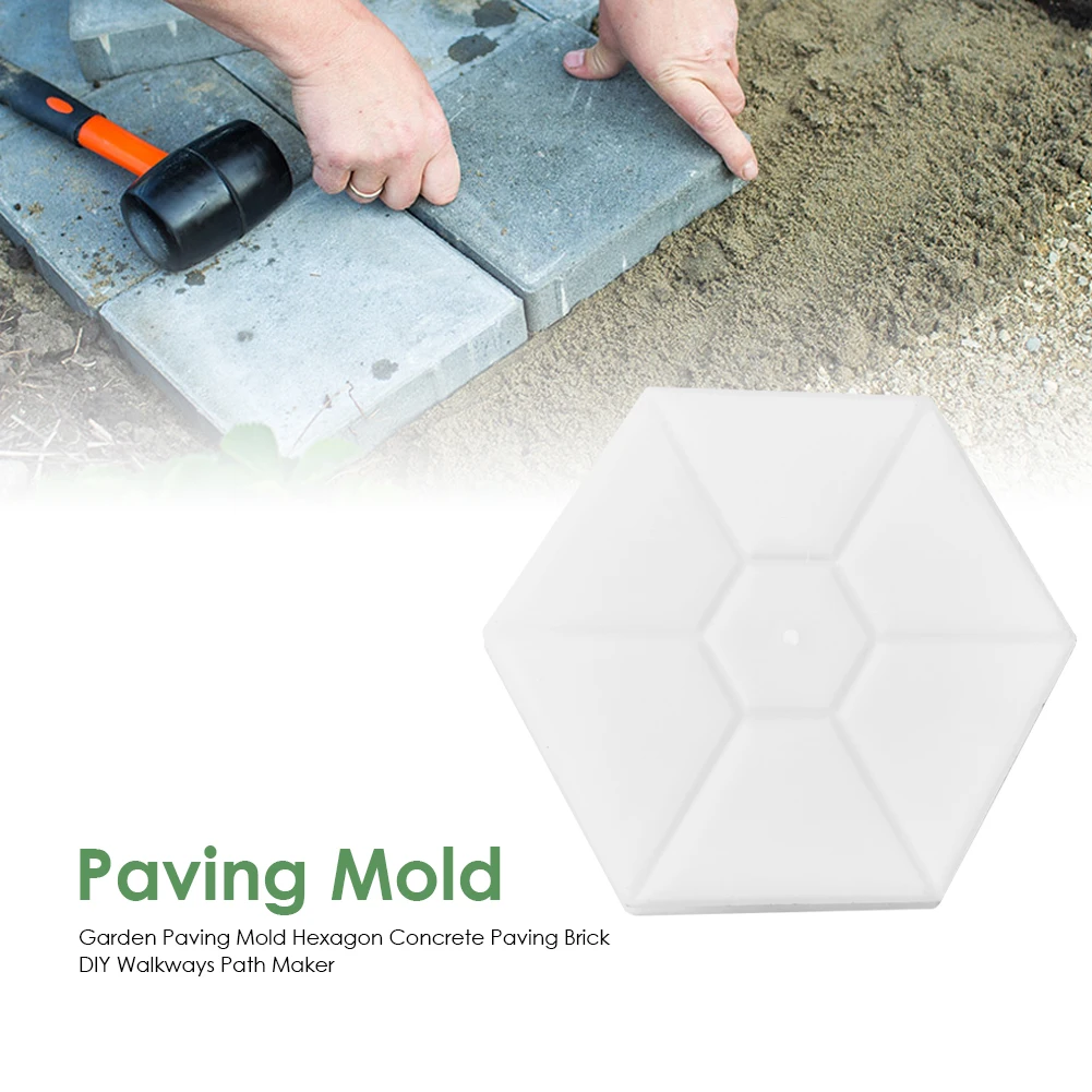 Garden Path Concrete Cement Brick Mold Hexagon Paving Walkway Stone Road Mould