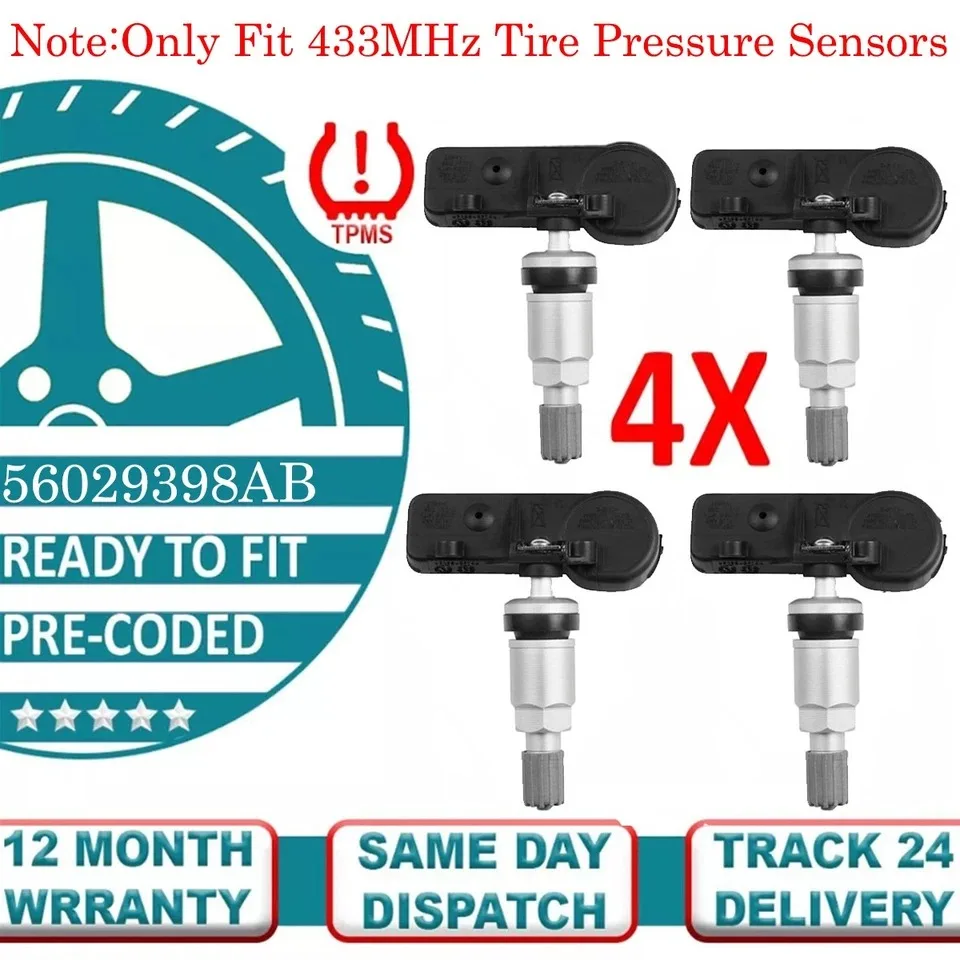 

4Pc TPMS OEM 56029398AB Tire Pressure Sensor Genuine For Dodge Chrysler Jeep RAM