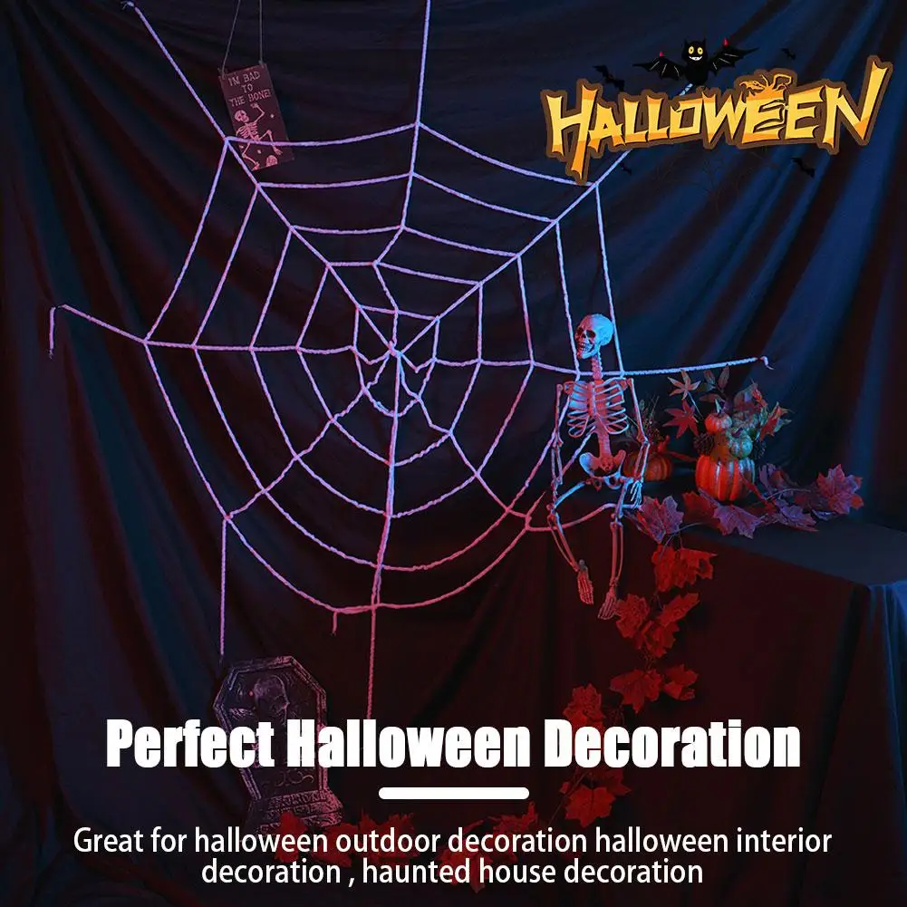 

1pcs Halloween Flannelette Spider Web Diameter 1.5m Terror Fun Holiday Parties Supplies Decorations Atmosphere D4O6