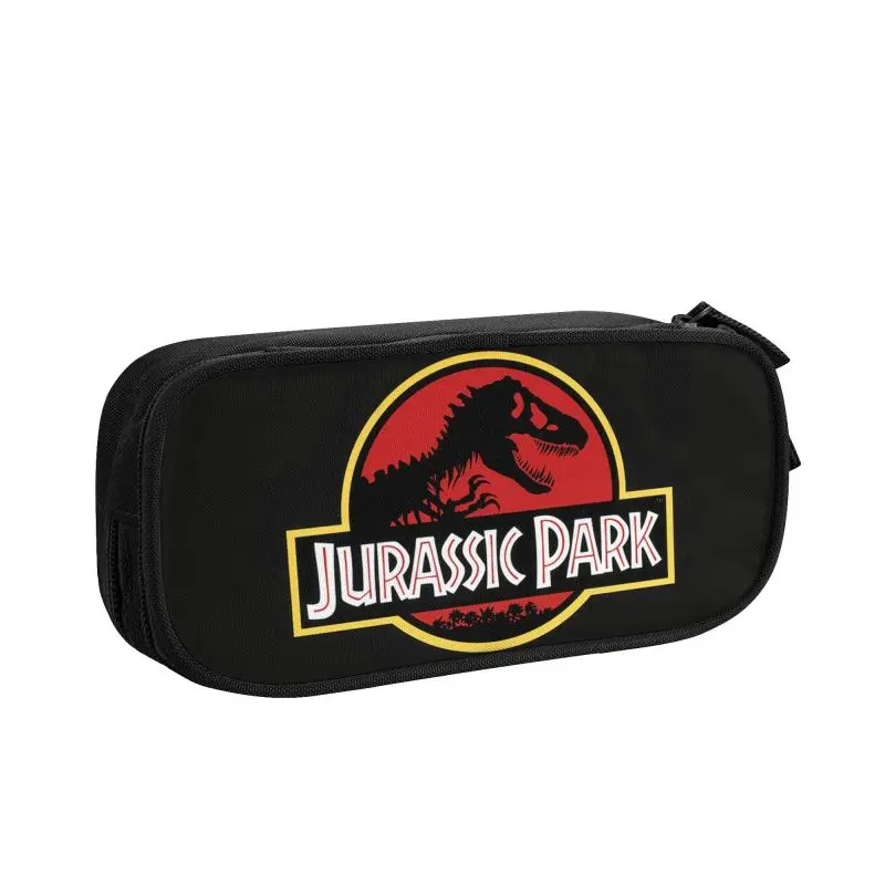 Caixa de lápis bonito do parque jurássico para o menino menina grande armazenamento sci fi dinossauro lápis bolsa papelaria