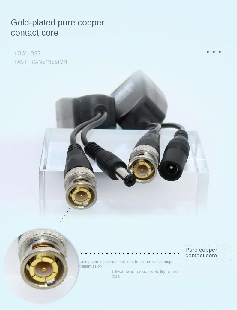 AHDCVITVI Monitoring Video Power Supply 2-in-1 Twisted Pair Transmitter Coaxial High-definition Analog Camera Network Cable