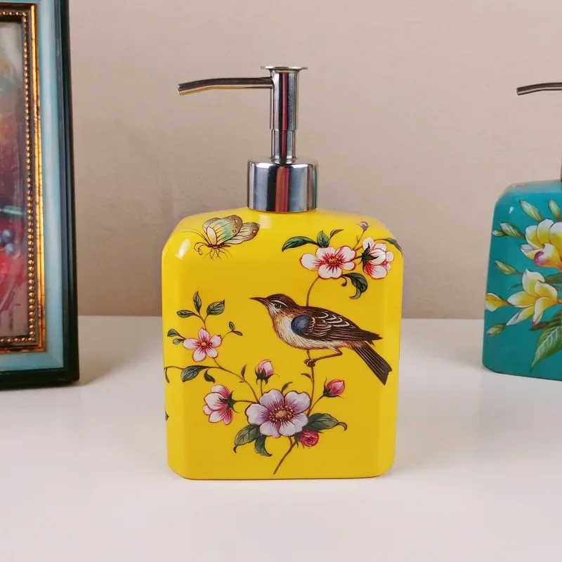 

New Chinese Style Ceramic Soap Dispenser Household Dispensing Bottle Hotel Shampoo Shower Gel Press Bottle Bathroom Accessories