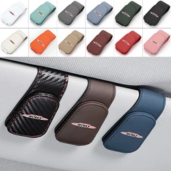 Car Auto Sun Visor Eyeglass Hanger Clip Leather Glasses Holder For MINI John Cooper Works R56 F56 R53 R60 Clubman