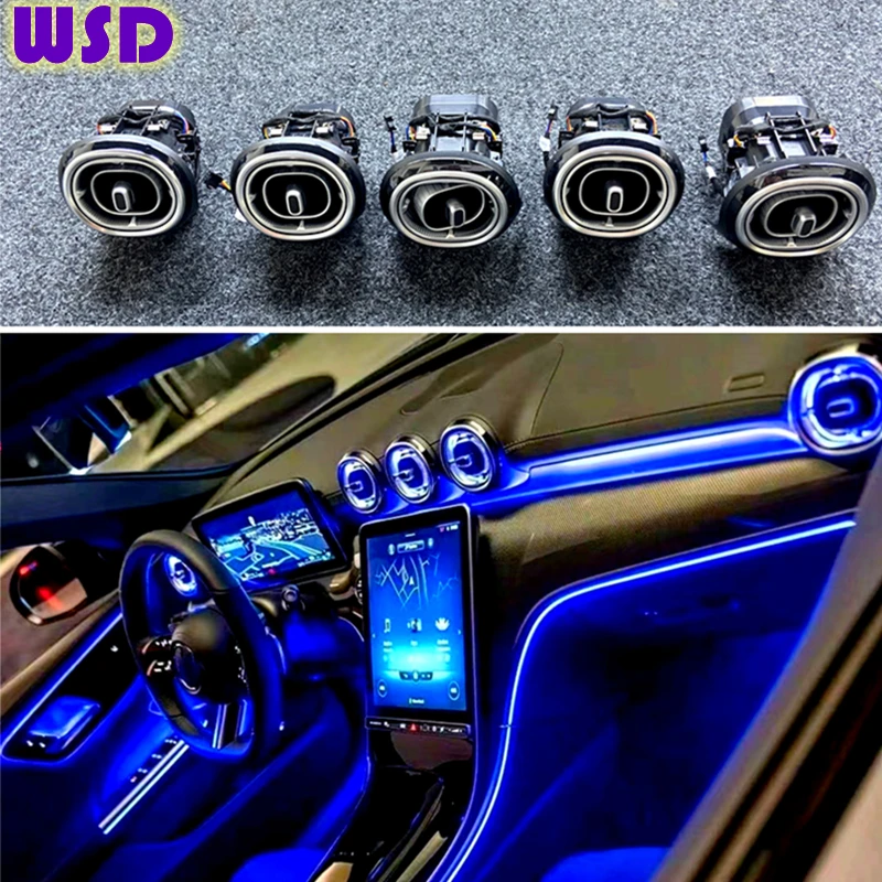 

High Quality Lighted Vents for Mercedes-Benz W206 C-Class 2021-2022 Original 64 Colors Ambient Light LED Turbine Air Conditioner
