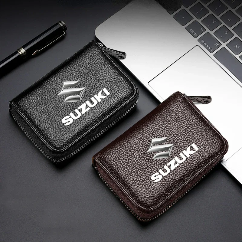 

1 шт. кожаные водительские права, удостоверение личности, кошелек для банковских карт для Suzuki Swift Grand Vitara Jimny SX4 Alto AX100 Liana Gsxr 750