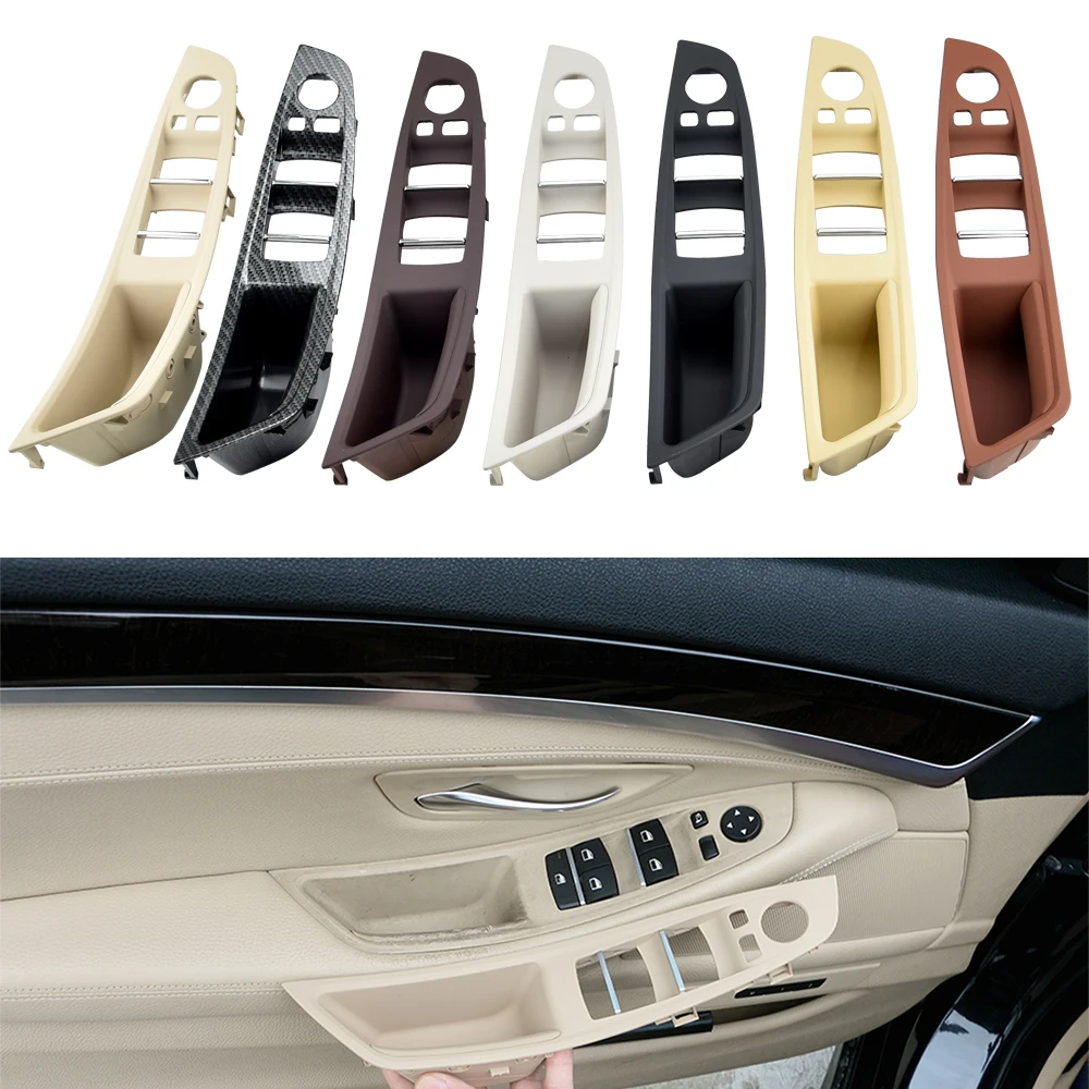 Car Left Hand Drive LHD Interior Inner Door Handle Panel Cover Gray Beige Black Red-Wine Oyster Mocha For BMW 5 series F10 F11