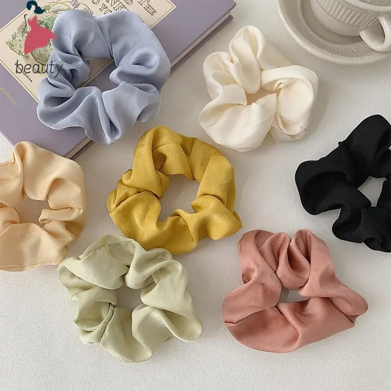 Scrunchie de seda elástico para mujer, banda para el cabello Multicolor hecha a mano, soporte para cola de caballo, diadema, accesorios para el cabello