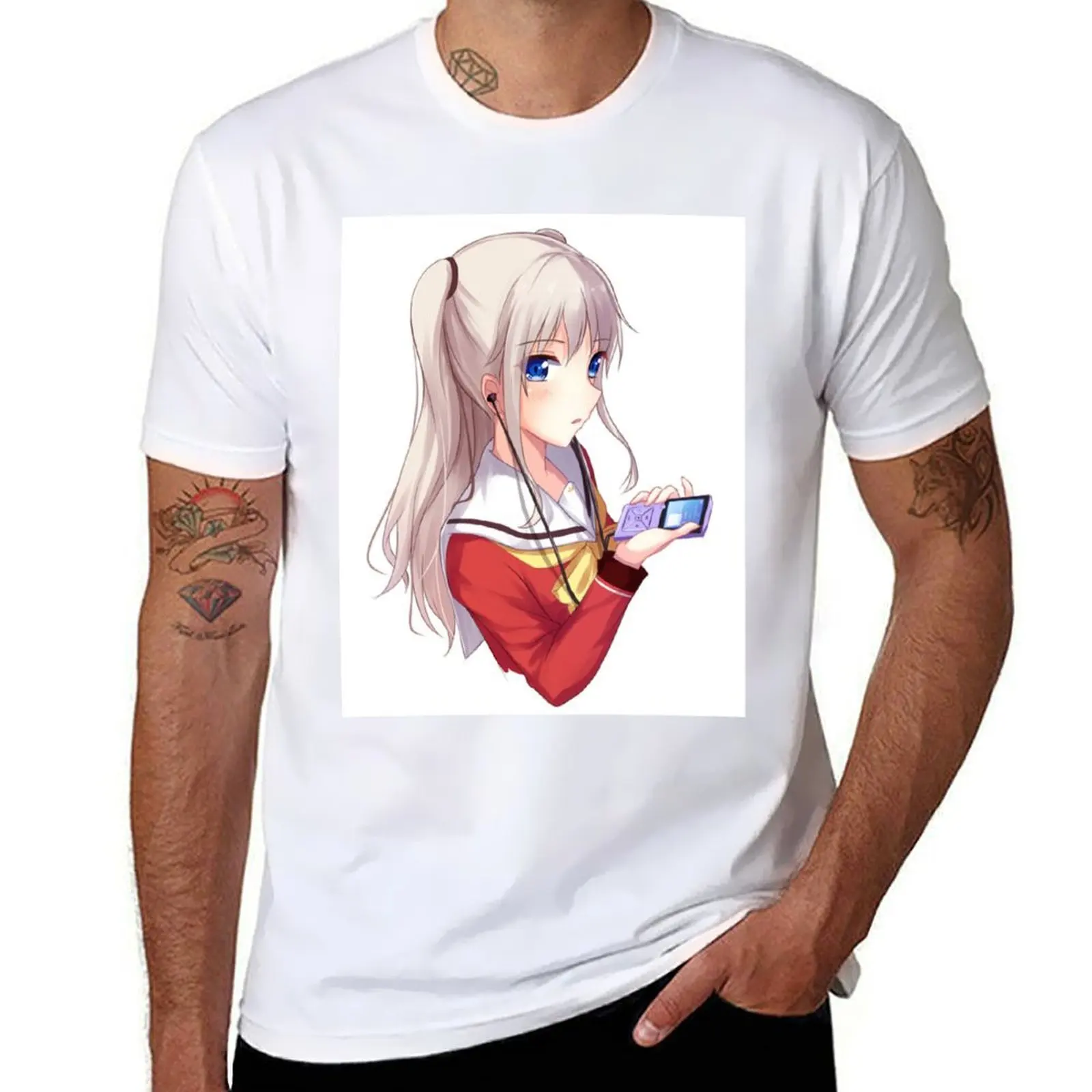 Nao Tomori - Charlotte - Cute Anime girl T-Shirt summer shirt cotton man t-shirts anime vintage mens graphic t-shirts anime