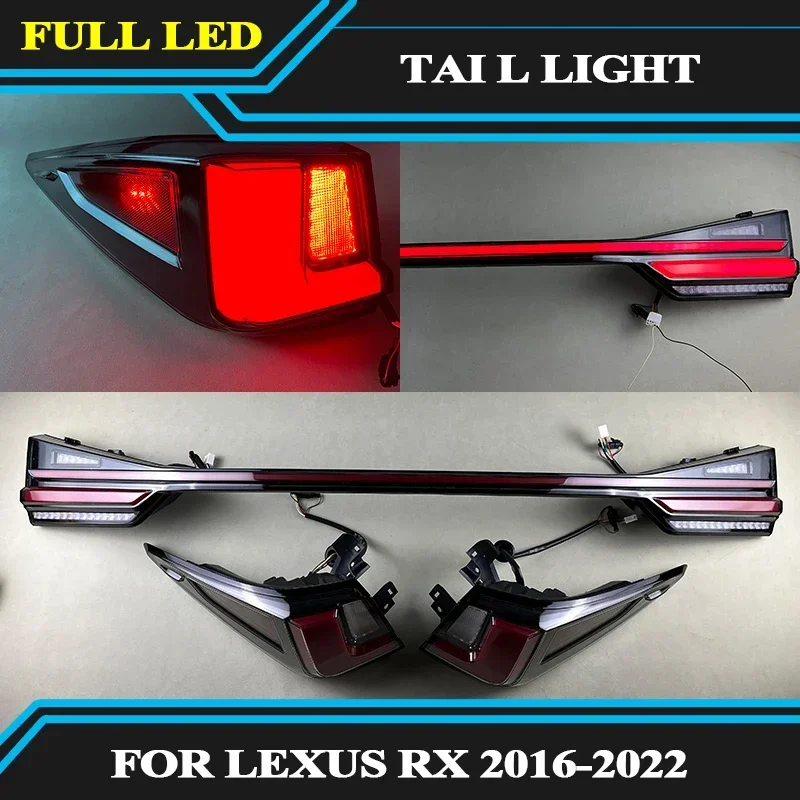 

LED Rear Through Truck Taillight for Lexus RX RX300 RX350 2016-2022 Dynamic Cross Reversing Breathing Lamp Tail Light Assembly