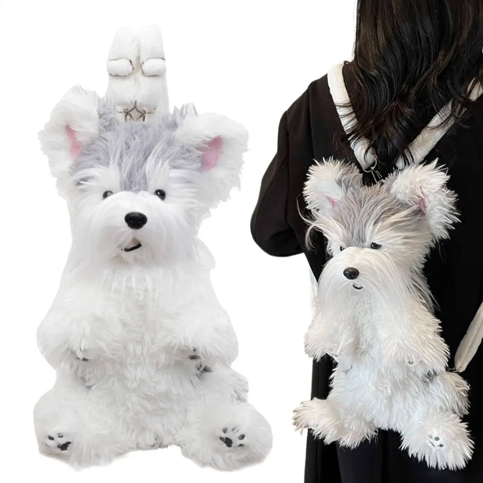 

Animal Backpack For Kids Soft Cute Dog Smooth Zipper Cute Toys Dog Shaped Purse For Travel Picnic Daily Dating Shopping