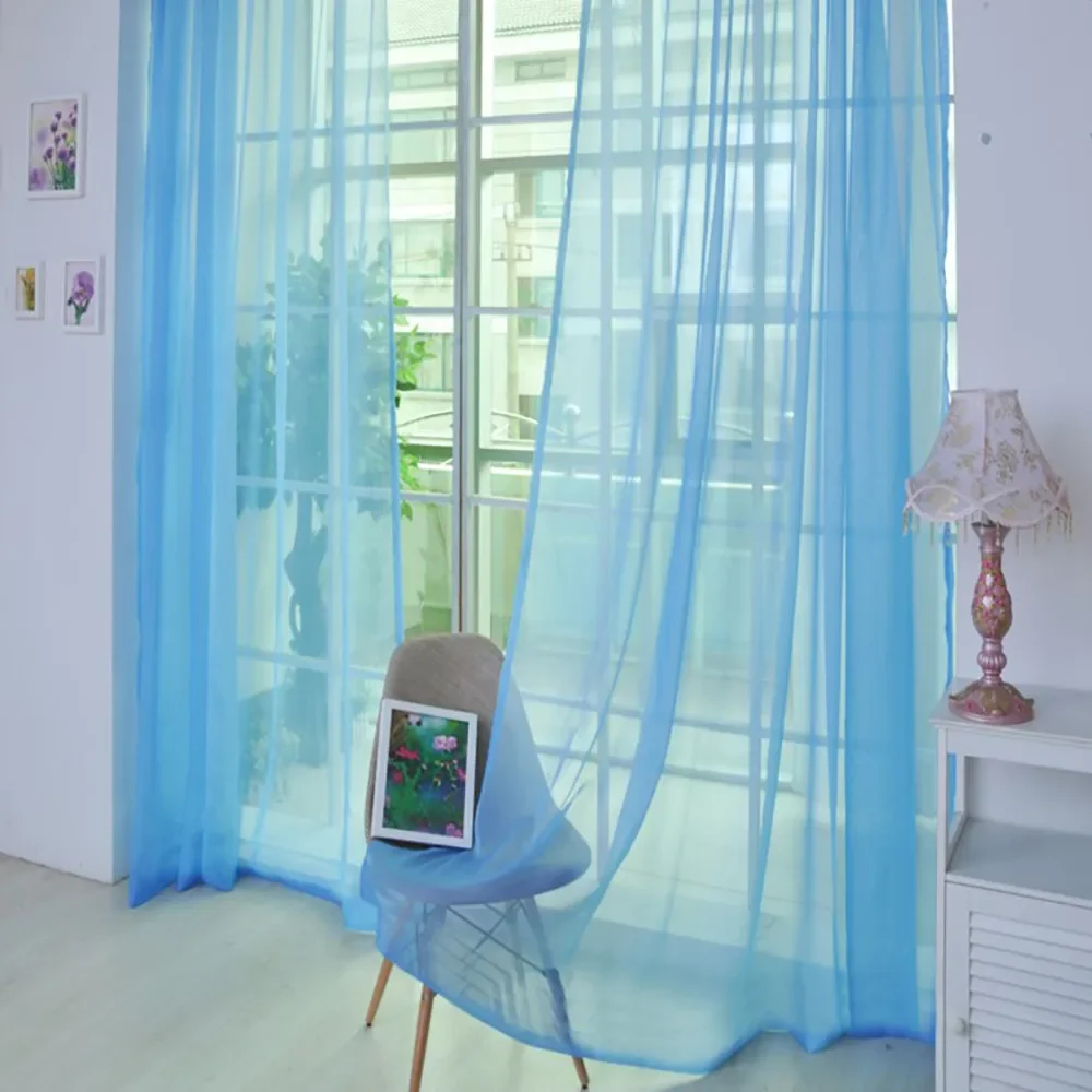 Transparent Window Gauze Solid Color Wedding Glass Gauze Household Products Light Luxury Style Easy To Install Curtains new