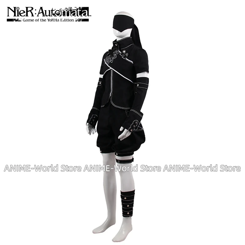 Game NieR:Automata 9S Cosplay Costume Fancy Black Outfits Halloween Carnival Uniforms with Eyepatch Party Suit Wig Custom Made