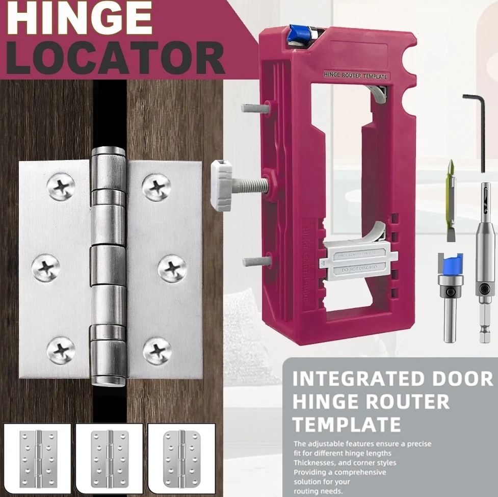 

2-in-1 Door Hinge & Latch Installation Kit, Mortiser Template with Chiseling Guide for Accurate Scoring, Professional Tool Set
