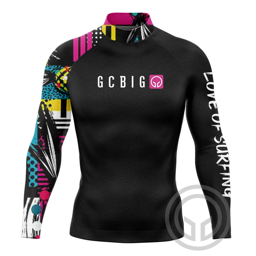 Summer New Mens Long Sleeve Surf Wear Clothing UV SunSwimming Tight T-Shirt Gym Sets Rash Guards Skins Surfing Suit Diving