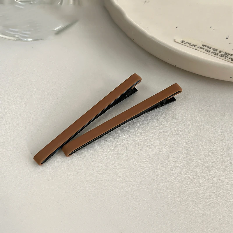 2-teiliges Set aus massivem PU-Haarnadeln-Set, Khaki, modische Haarspangen für Damen und Mädchen, stilvolle Haar-Accessoires – Detail 6