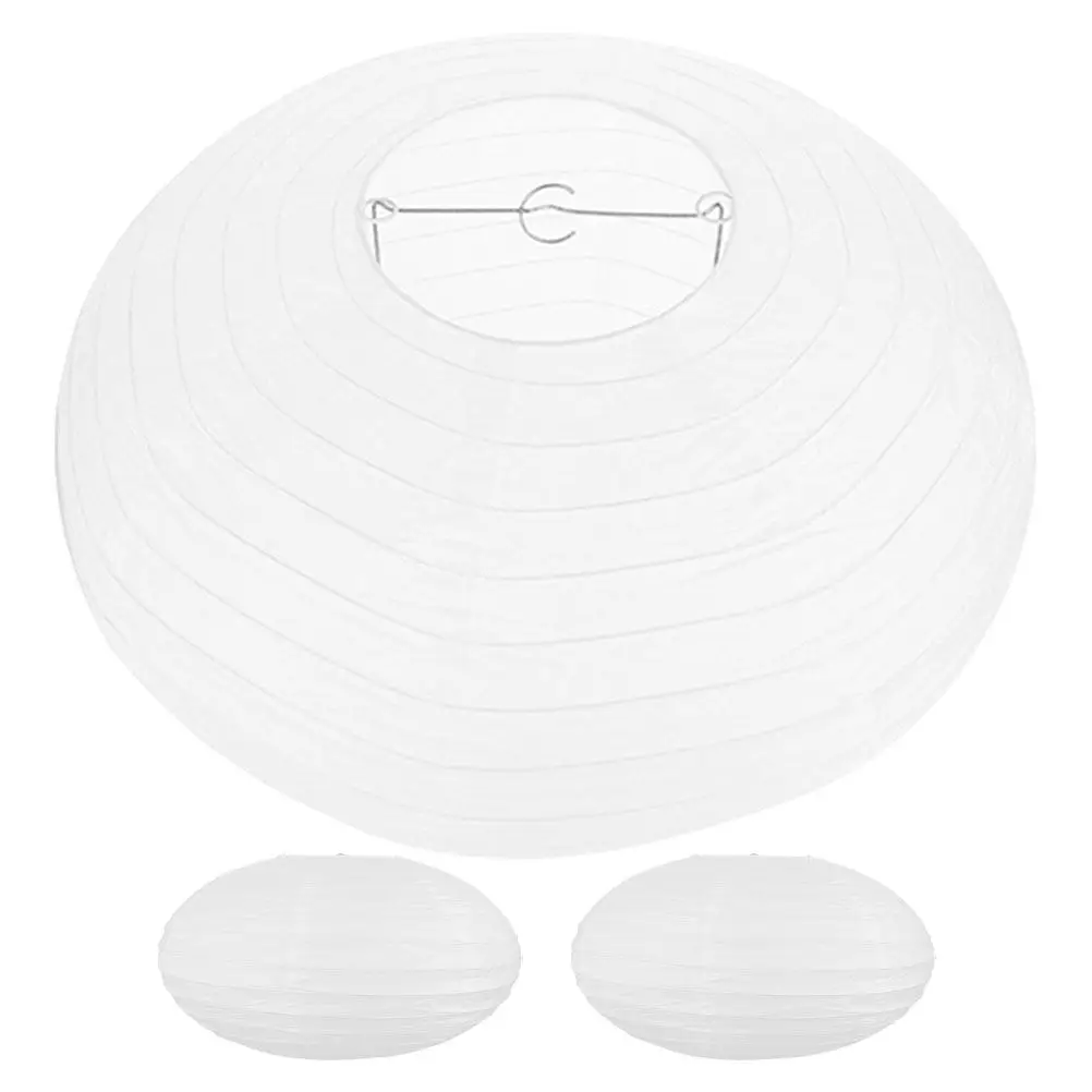 

3pcs Paper Lantern Lampshade Hanging Oval Foldable Light Shade For Bedroom Ceiling Pendant Lamp Paper Lamp Cover Decor