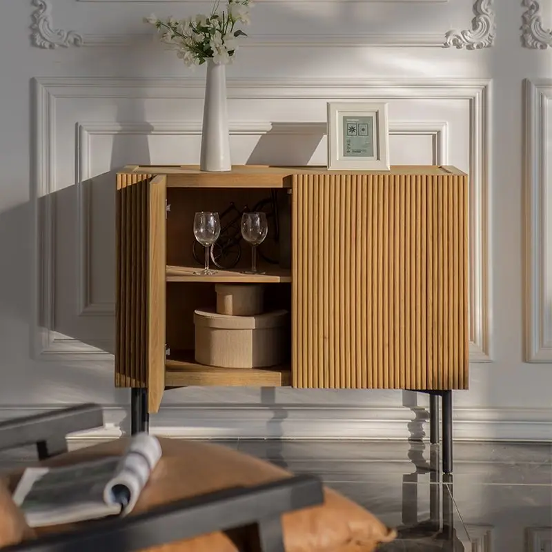 double door dining side cabinet art chest cabinet log retro organ pleated restaurant fully equipped storage locker