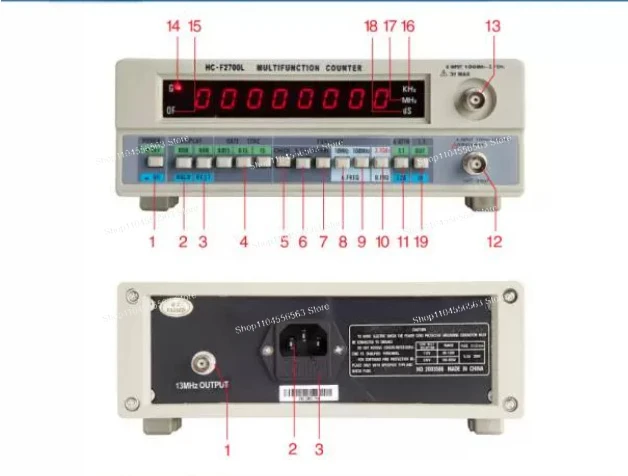 

HC-F2700L Frequency Counter - 2.7GHz Crystal Oscillator Tester with 8-Digit LED Display for Accurate Frequency Measurement