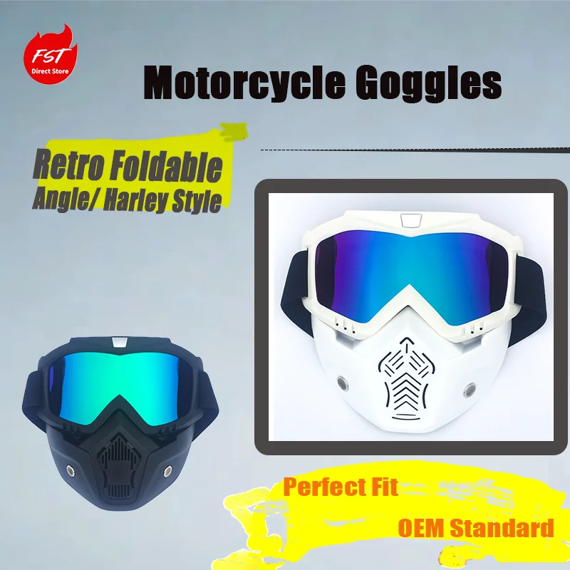 

Vintage Style Motorcycle Riding Goggles, Outdoor Windproof Glasses for Racing & Ski