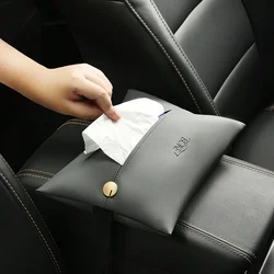 Premium Soft Napa Leather Car Tissue Box, Premium Seat Back, Armrest Box, Visor Tissue Box, Suitable for Cars and Homes