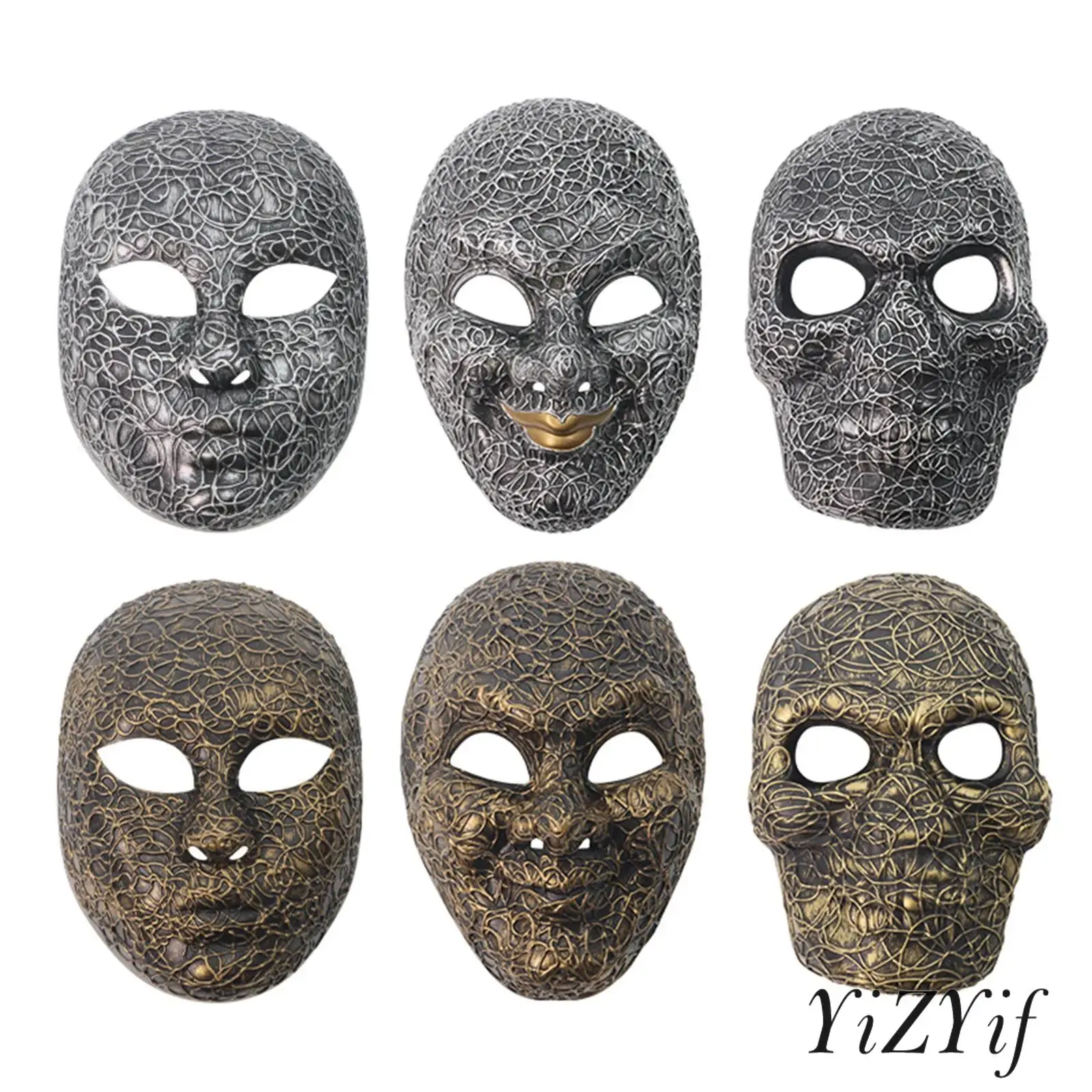 Maschera per travestimento spaventoso per bambini adulti, in plastica unisex, visibile, integrale, per costume di Halloween, festa, cosplay, performance