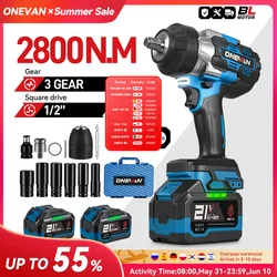 ONEVAN 2800N.M 2800 Вт бесщеточный электрический ударный гайковерт 1/2 дюйма аккумуляторный ударный гайковерт отвертка инструмент для батареи Makita 18 В