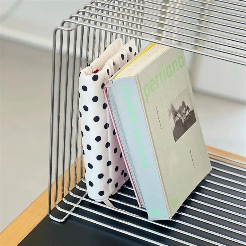 Quilted Polka Dot Fabric Book Decor Cover For Notebook Journal Diary Sleeve Korean Ins For Teens Women Study Desk Birthday Gift