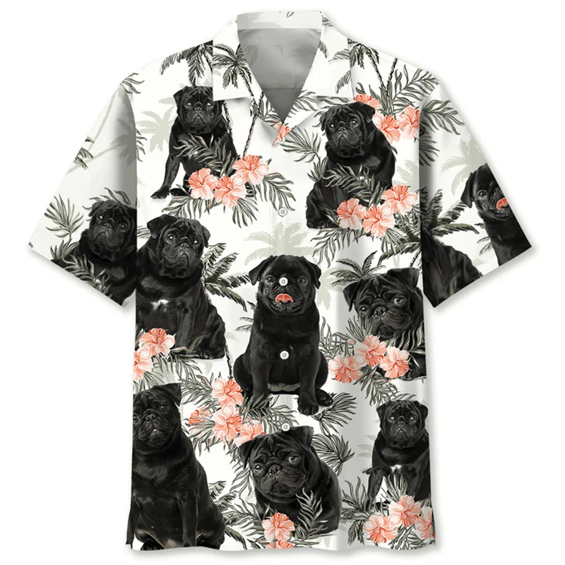 Men's Shirt Retro Short Sleeved Skeleton Bat Floral Yoke 3D Printing Casual Y2k Men Clothing Shirts For Man Hawaiian