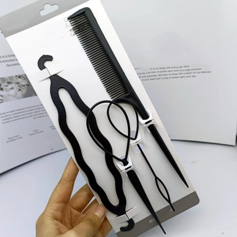 1-4pcs strumento per lo Styling del ciclo dei capelli in plastica Magic Topsy Tail Hair Braid coda di cavallo Styling Clip Bun Maker per ragazze acconciature