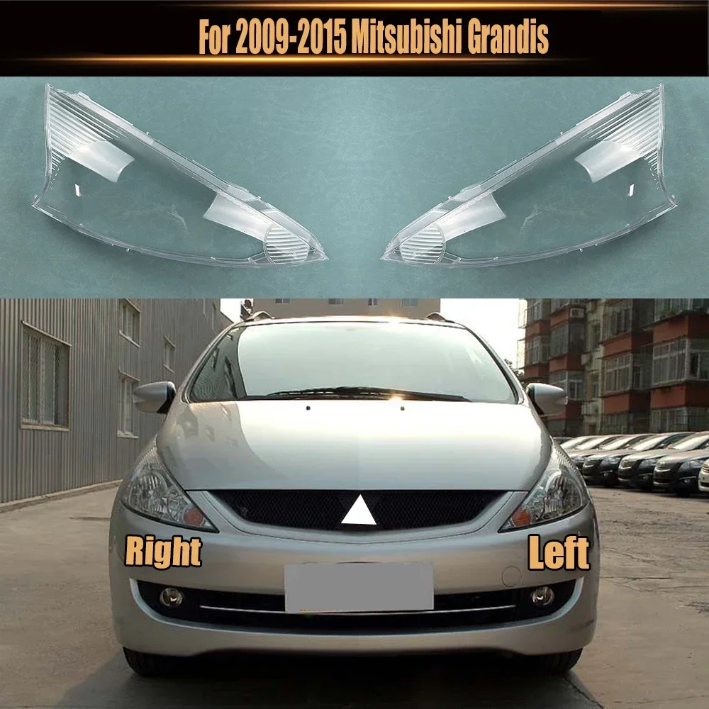 Front Headlight Shell Lamp Shade Transparent Headlamp Cover Plexiglass Replace Original Lens For 2009-2015 Mitsubishi Grandis