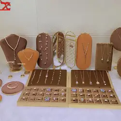 AB Double-Sided Metal and Velvet Jewelry Display Stand Window Image Decorative Stand Ring Necklace Display Stand